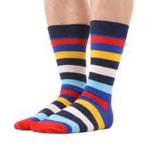Assorted Calf-Length Striped Cycling Socks (5 pair)