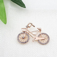 Rhinestone Bicycle Brooch (Rose Gold)