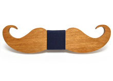 Wooden Mustache Bow Tie (Natural)